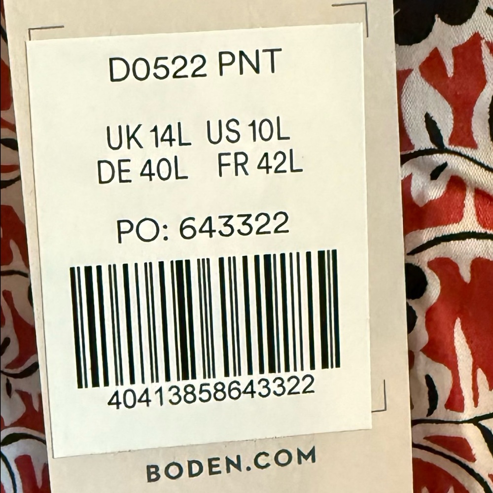 Boden Pink Red Floral Long Sleeve Shirt Dress - Picture 7 of 9